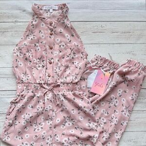 {Stella Tweed} Floral Jumpsuit